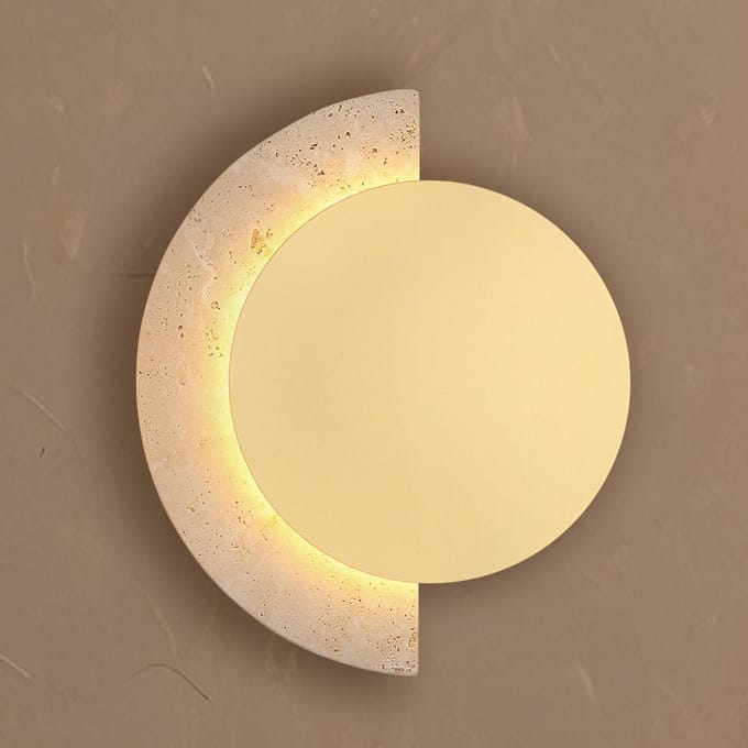 Globo LED wandlamp Rojas, beige, breedte 27 cm, steen