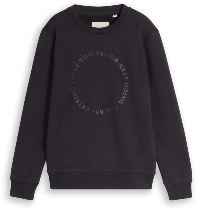 Tom Tailor - Basic sweatshirt met print - Maat 152 - coal grey