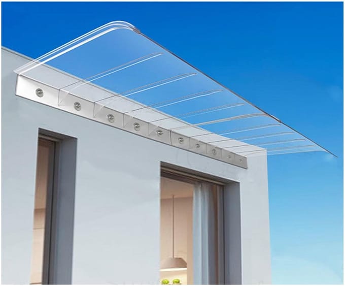 Deur Luifel - Overkapping Raam - Bescherming Buiten - Gebogen Polycarbonaat - 50x40cm - Transparant