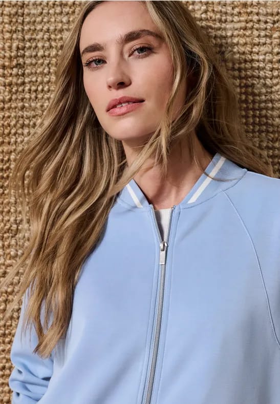 Jas met lange mouwen in Silk-Look en ritssluiting
