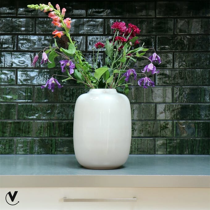 Vase The World - Vaas Artic Pastel Ivory - Maat S - Ø21 x H29 cm