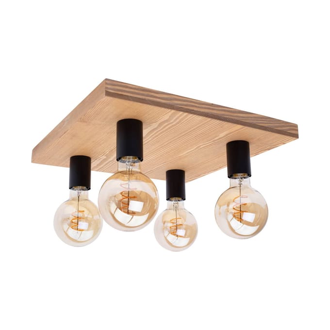 Envostar Lobo plafondlamp 4-lamps grenen bruin