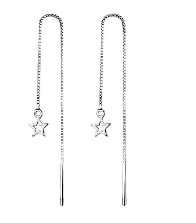Doorsteek oorbellen -Ster- rvs- Charme Bijoux