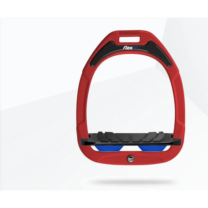 Ingelaste Stirrup Grip Rood/Zwart/Blauw Flex-On Green Composite