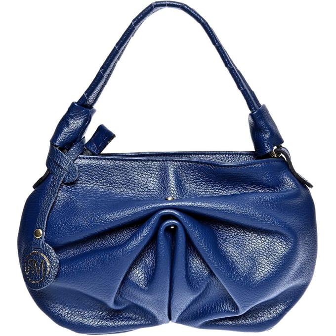 Roberta M Blauw Rundleer Tas