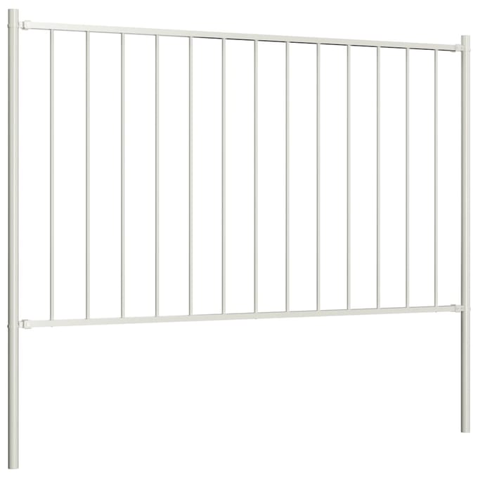 vidaXL - Schuttingpaneel - Woerden - met - stalen - palen - 1,7x1 - m - wit