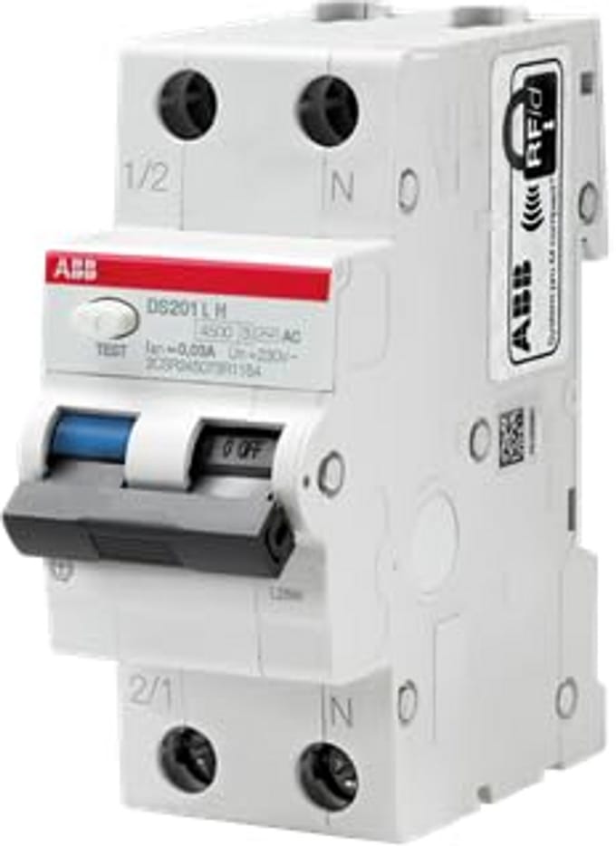 Differentiaalschakelaar 40A 1P+N 30mA - Type AC - 4.5kA - 2 Modules