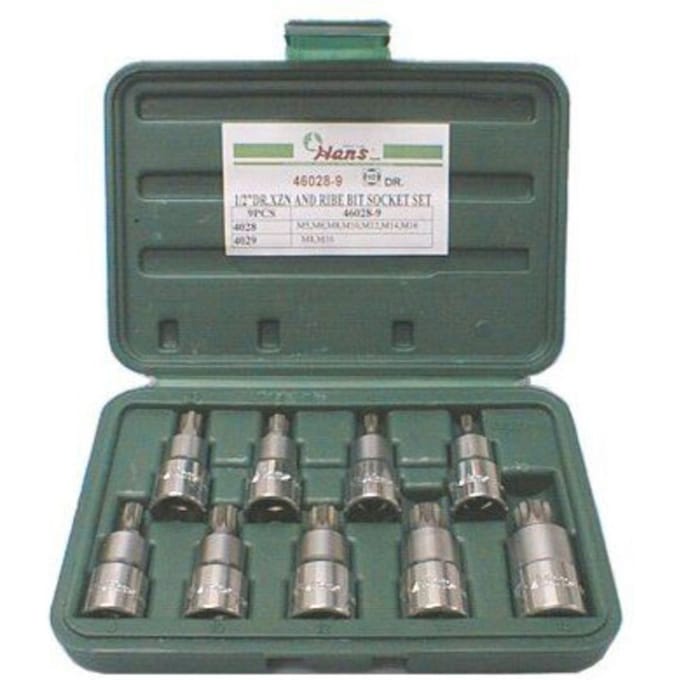 XZN en RIBE doppenset HANS 1/2 inch (XZN 7 Stuk, RIBE 2 Stuk) 55mm