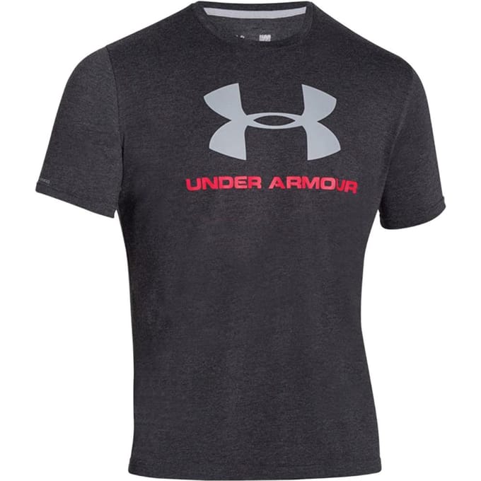 Under Armour Sportstijl Logo Print Trainingsshirt Heren Tops Leisteen Grijs 1257615-001 S gray
