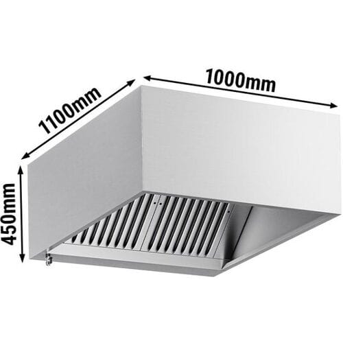 GGM Gastro Kastenhaube - 1000mm - mit Filter & Lampe Zilver