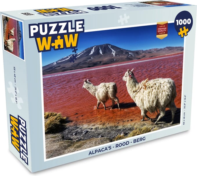 Puzzel Alpaca's - Rood - Berg - Legpuzzel - Puzzel 1000 stukjes volwassenen