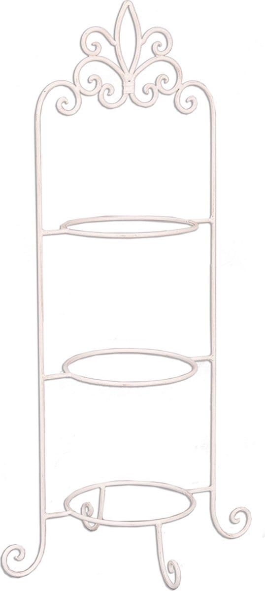Clayre & Eef Etagère voor 3 borden 77 cm Wit IJzer