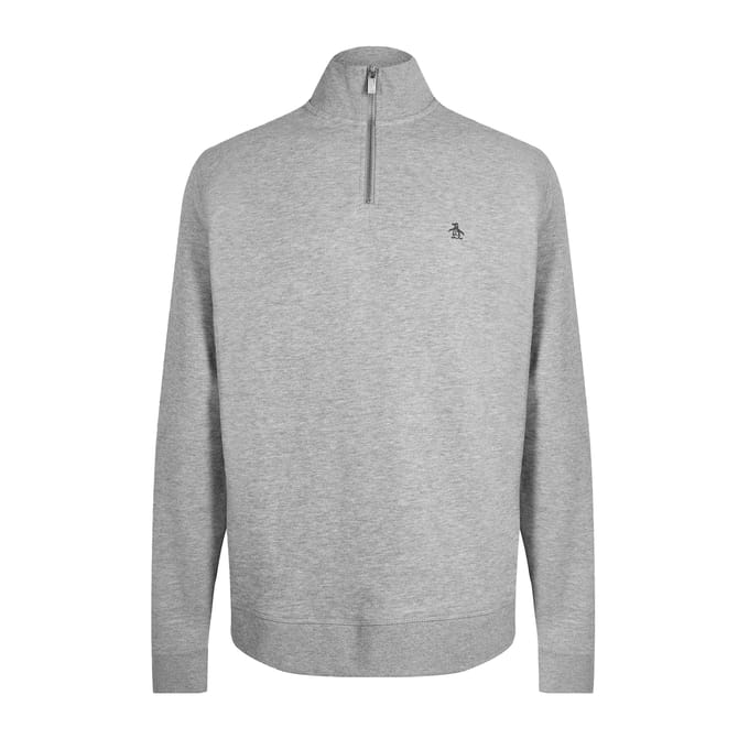 Original Penguin Heren Sticker Pete Sweatshirt met Ruches (Heide-Mergel)