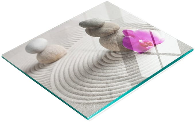 Gehard multifunctioneel decoratief bord van glas met Zen-stenen, 60x52 cm