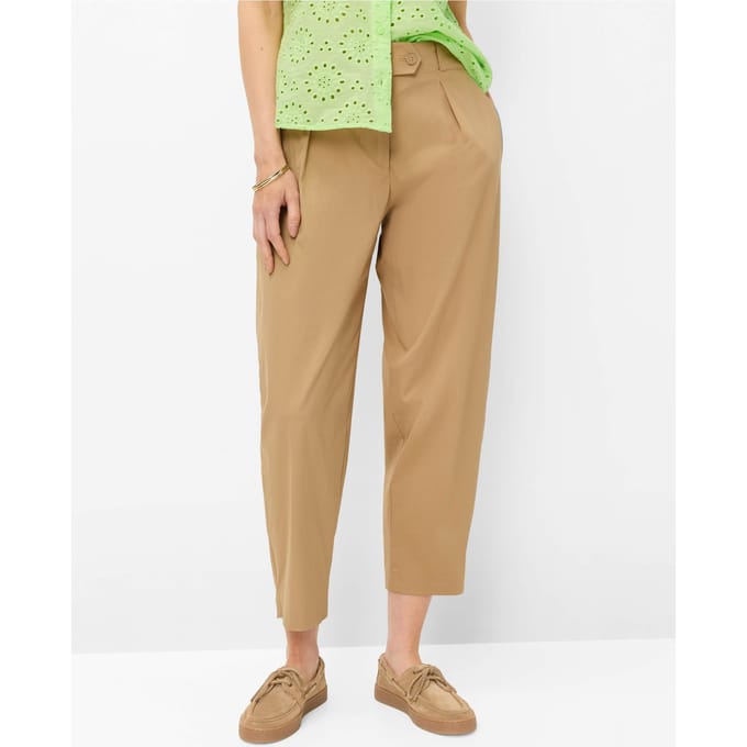 Brax Dames Plooibroek  Style MEGAN S GOLDEN BEIGE, beige, maat 34