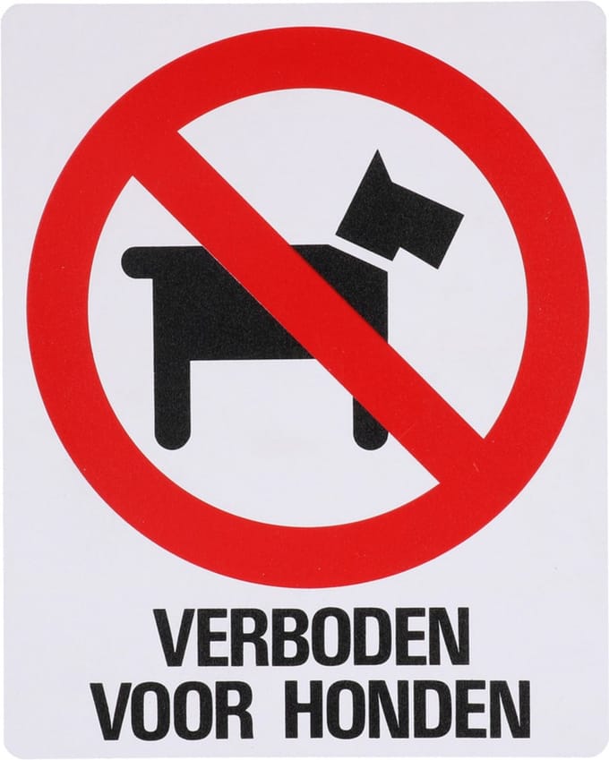 Aanduidingsbord Z154 Verboden Voor Honden