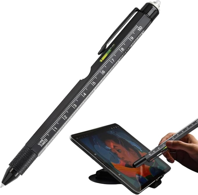 Multitool Pen - Zakgereedschap Pen - Dagelijkse Taken - 9-in-1 Functionaliteit - 165 cm Lengte - Zwart