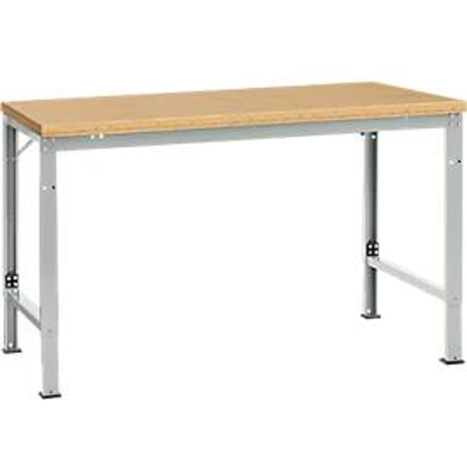 Manuflex basistafel UNIVERSAL Speciaal, 1500 x 1000 mm, multiplex natuur, lichtgrijs