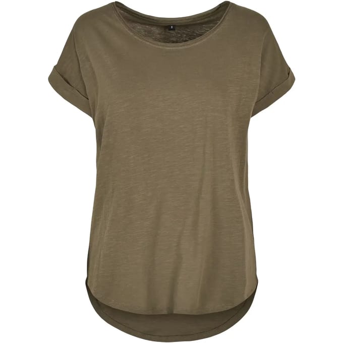 Build Your Brand - Lang Slub Dames T-Shirt maat M