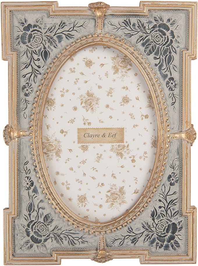 Clayre & Eef Fotolijst 10x15 cm Blauw Kunststof