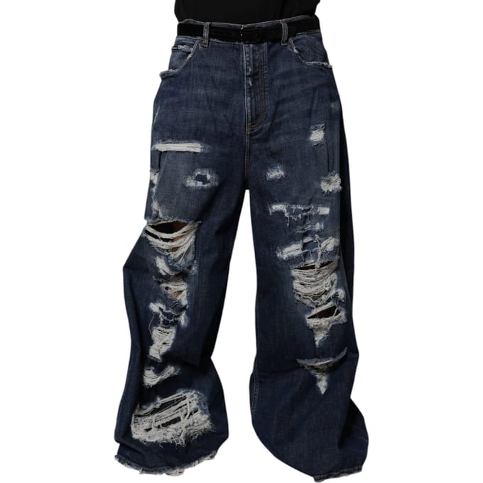 Wijd Gesneden Versleten Jeans