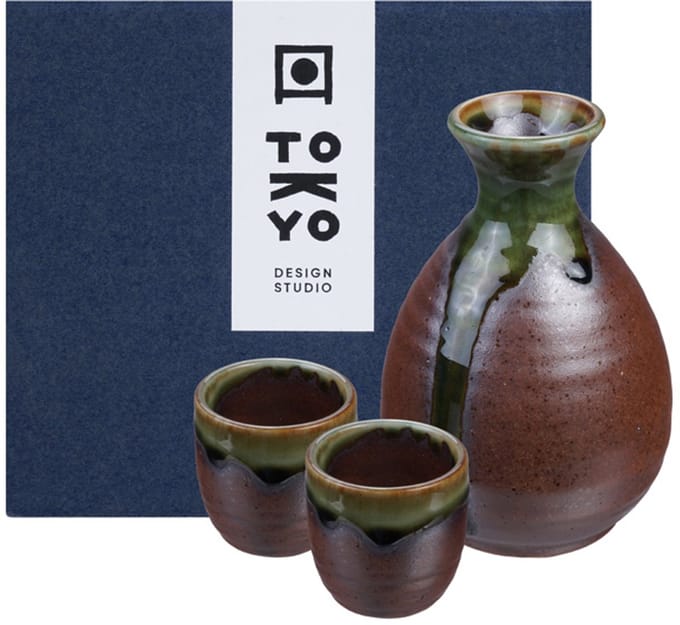 Tokyo Design Studio - Sake set - Bruin/Groen - 300ml/50ml