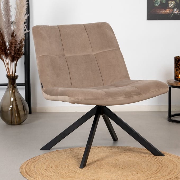 Bronx71® Velvet fauteuil Eevi taupe