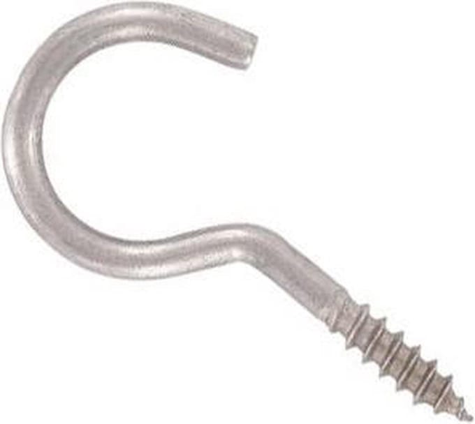 Schroefhaak - blank - 2.0 x 9 mm (20 stuks)
