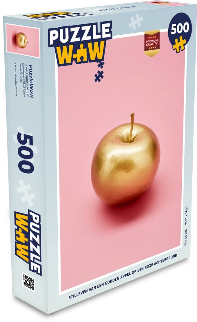 Puzzel Appel - Goud - Pastel - Legpuzzel - Puzzel 500 stukjes