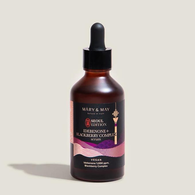 Mary & May, Seoul Edition, Idebenone + Blackberry Complex Serum, 80 ml(2.7 fl oz) black