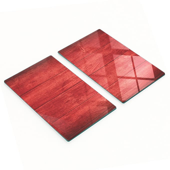 Decoratieve serveerplanken van glas en hout, 2x30x52 cm