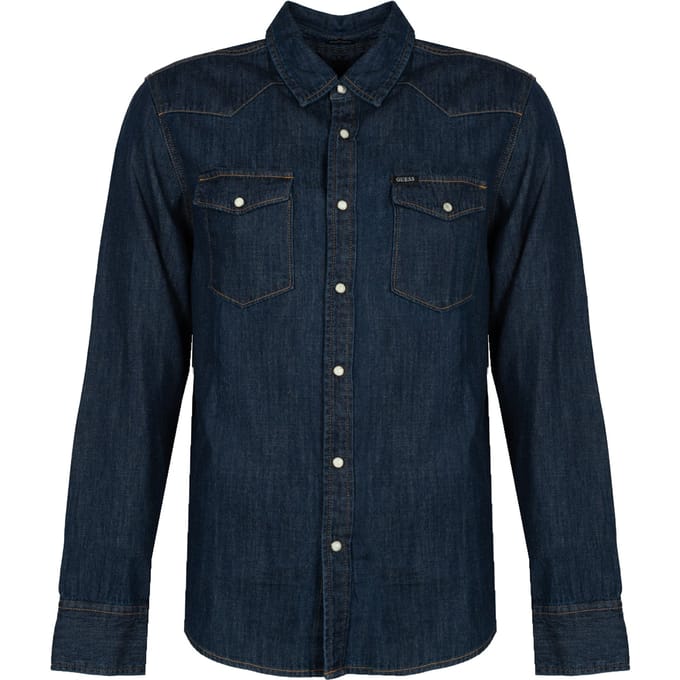 Guess overhemd Mannen blauw