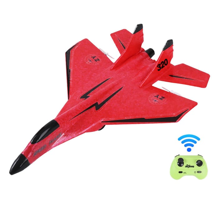 RC-vliegtuig met licht modelvliegtuig EPP Foam Fighter oplaadbaar zweefvliegtuig rood