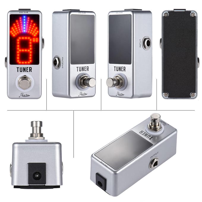 Mini Chromatisch Tuner Pedaal Effect LED Display True Bypass voor Gitaar Bas zilver
