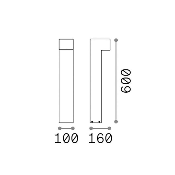 IDEAL LUX LED tuinpadverlichting Sirio, wit, hoogte 60 cm, metaal