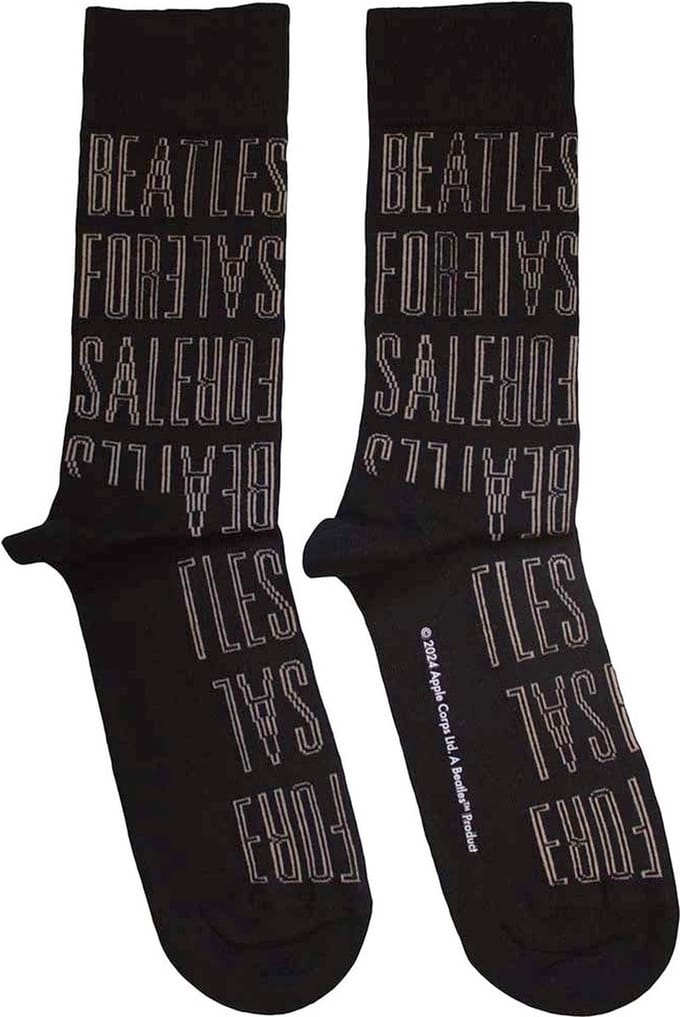 The Beatles - For Sale Text Outlines Repeat Sokken - Zwart