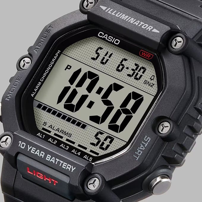 Casio Casio Collection AE-1600H-1AVEF Horloge - Kunststof - Zwart - Ø 47 mm