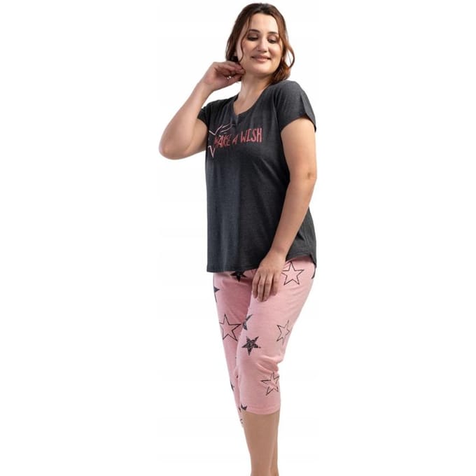 Pyjama pour Femme Vienetta Coton +Taille 4XL 56 58 black