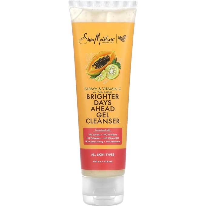 SheaMoisture, Brighter Days Ahead Gel Cleanser, for all skin types, 4 fl oz (118 ml) yellow