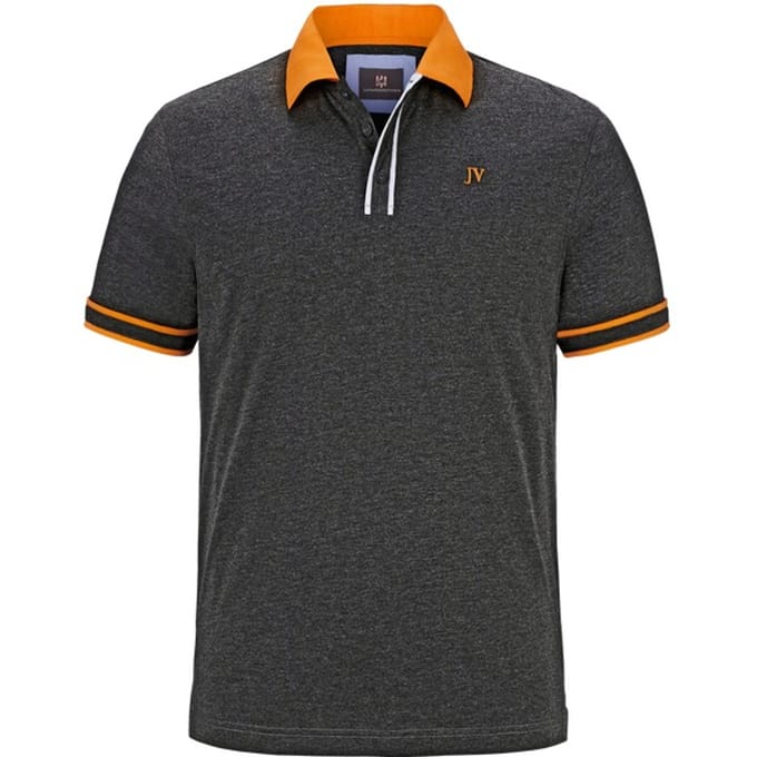 Jan Vanderstorm herren Poloshirt - 80/82 - donkergrijs - Plus Size