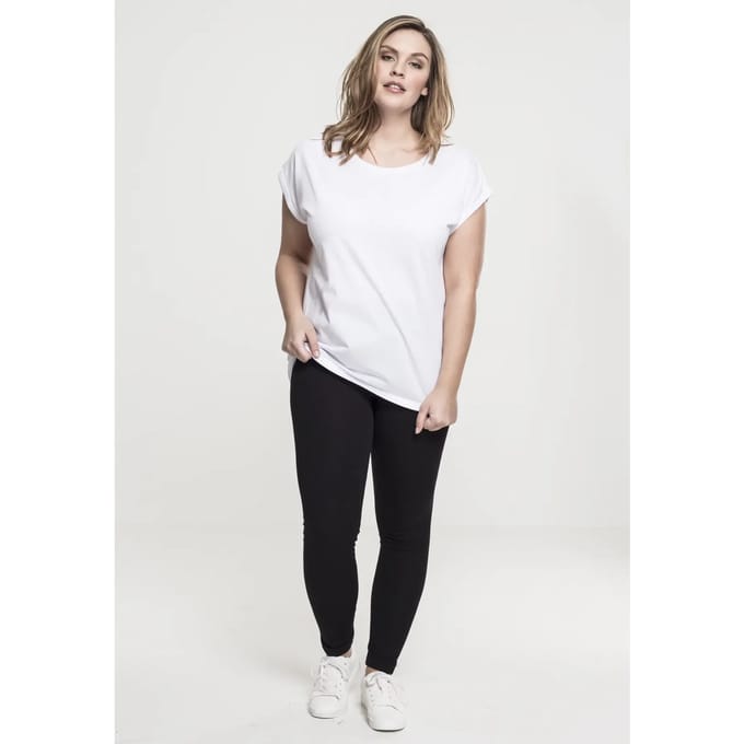 Urban Classics Extended Shoulder Tee Dames T-shirt - wit - 3XL