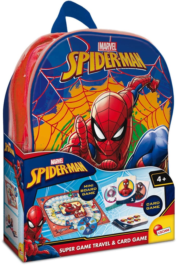 Lisciani - Spider-Man - supergame travel & card game in een rugzak