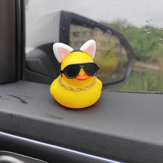 Auto Eend Rubberen Eend Auto Ornamenten Eend Auto Dashboard Decoraties als Auto Ornament Bureau Kantoor Decor yellow