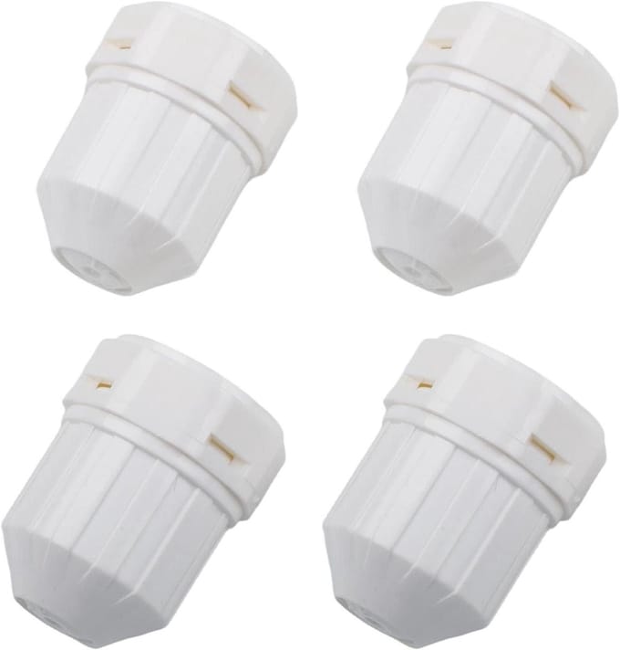 Regulerende Dop - Thermostaat Knop - Verwarming Regelen - M30x1.5 Schroefdraad - 4 Stuks - Wit