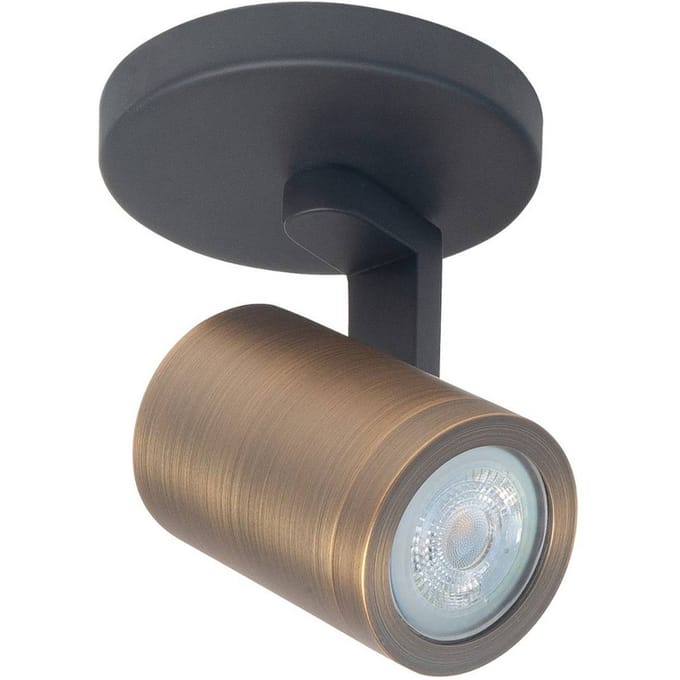 HighLight Plafondspot Halo, zwart/messing gebronsd Ø 10 cm 1-lamp.