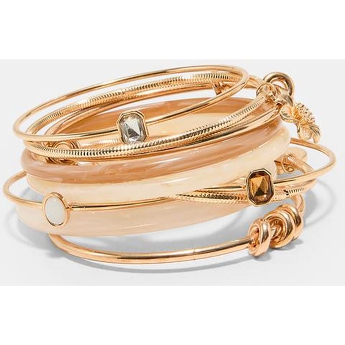 Stradivarius Set van 10 multi-charm armbanden  Goud OS