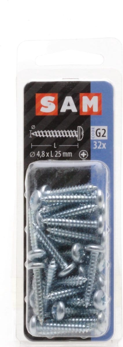 32x SAM Zelftappende schroef cyl. kop G2 818388