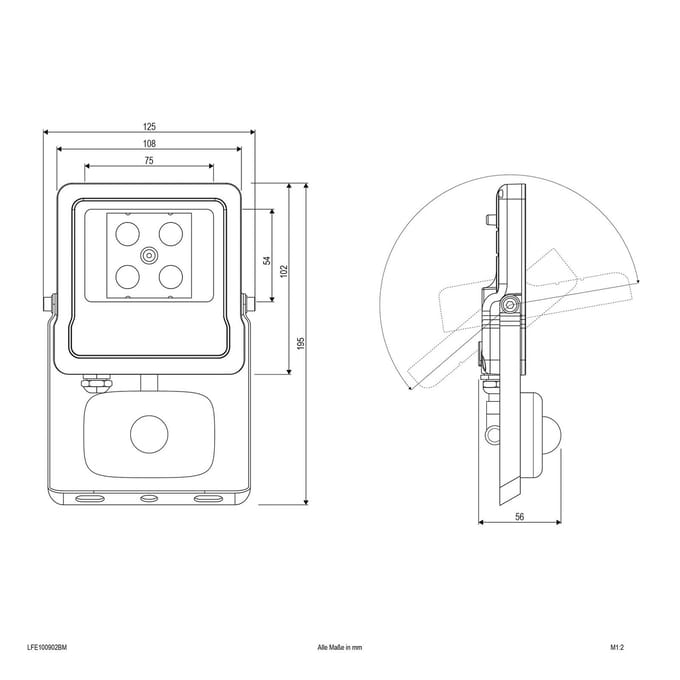 EVN Panthera buitenspot sensor IP44 10W 3.000K