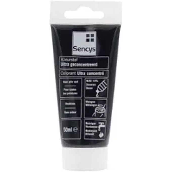 Ultra Geconcentreerde Kleurstof Voor Verf Sencys Zwart 50ml