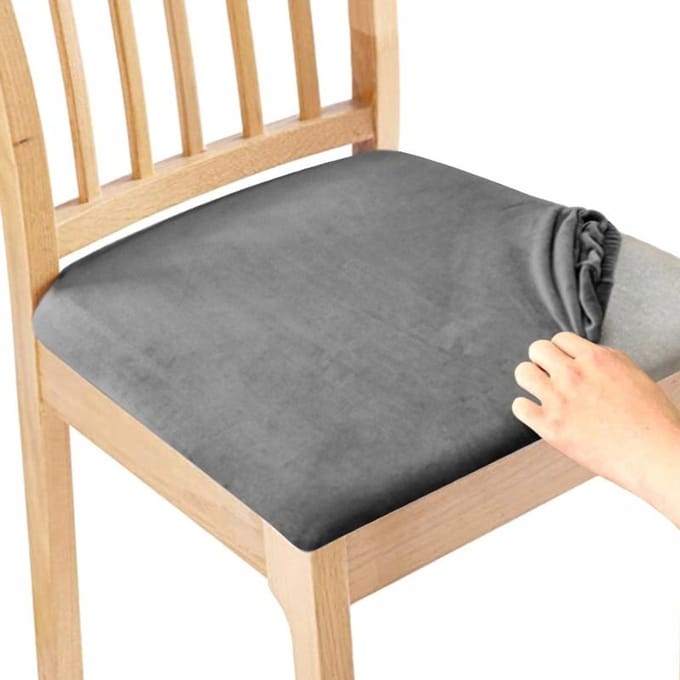 Ubieramy-meble Serie - Elastische Stoelhoes - 50x50cm - Grijs - Weluur